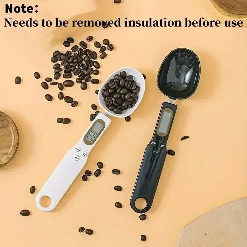 close-up of electric spoon scale LCD display with clear numbers